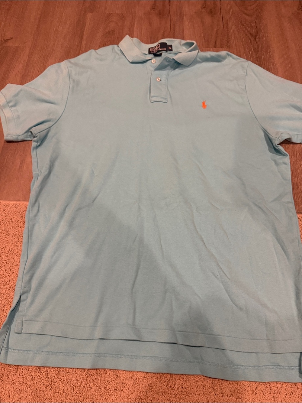 Polo by Ralph Lauren Men’s Sky Blue Polo with Orange Pony